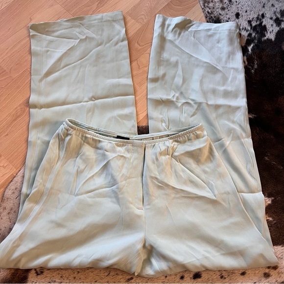 EILEEN FISHER Green‎ Flowy Wide Leg Trouser Pants Size Small - Picture 1 of 8